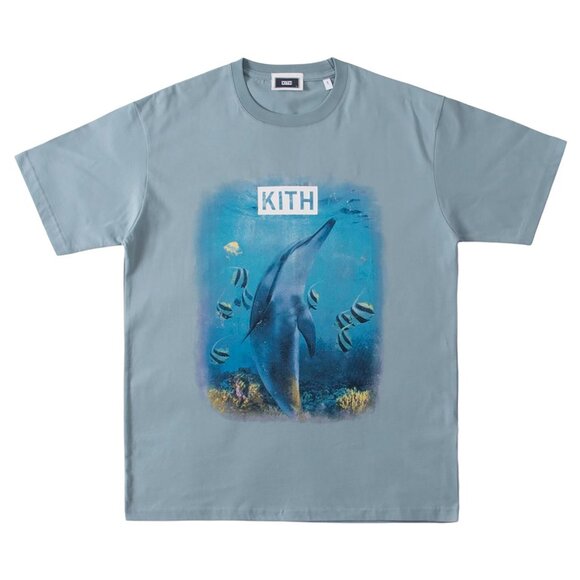Kith Underwater Dolphin Vintage T-shirt Blue
